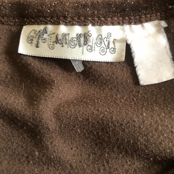 Vintage 90s Sparkly Brown Velour Mini Dress - Picture 7 of 8